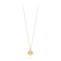 سلسال فان كليف ذهبي طويل وردة واحدة كبيرة