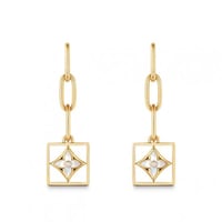 حلق ال في مطلي ذهب باطار حلقي جلد وتعليقات متدلية...