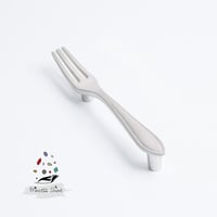 457 - مقبض بشكل شوكة لون ( فضي انتيك ) - قطعتين