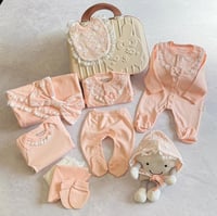 بوكس ثوب مواليد بربتوز بنات بتصميم الدانتيل الوردي