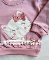 ترنج اطفال بناتي شتوي بطبعة قطة