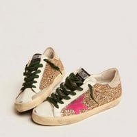 Super-Star sneakers in gold glitter with fluoresce...