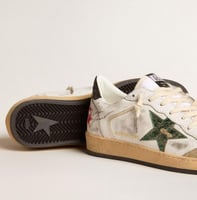 Ball Star with metallic leather star and gray leat...