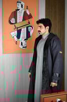 فروة العز لون رمادي مبطنة بفرو ناعم