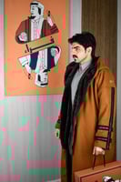 فروة مع قبوع قابل للإزالة لون جملي