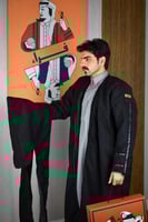 فروة مع قبوع قابل للإزالة لون اسود