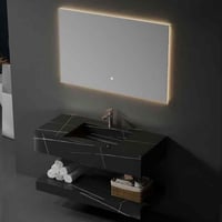 مغسلة رخام مودرن اسود لامع حوض شلال - مقاسات متعدد...