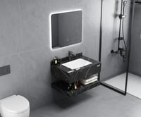 مغسلة مودرن رخام اسود لامع ليزر- مقاسات متعددة