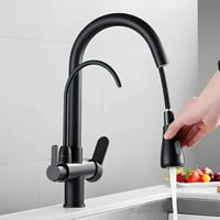 خلاط مجلى مطبخ اسود مطفي مع فلتر تحلية - الماني ST...