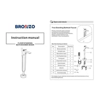 خلاط بانيو أرضي ذهبي لامع مع سماعة مودرن برونزو