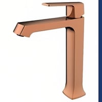 خلاط مغسلة طويل برونزو روز قولد