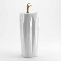 مغسلة بورسلان برميل ابيض مودرن