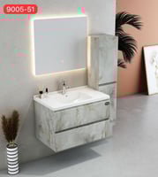 مغسلة ديكور مودرن مع صيدلية جانبية ومرايا ليد - لو...