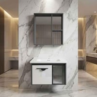 مغسلة ديكور المنيوم ابيض برمادي غامق - مقاسات متعد...