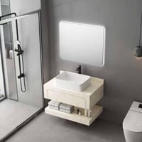 مغسله رخام مودرن حوض بارز مع درج بيج - مقاسات متعد...