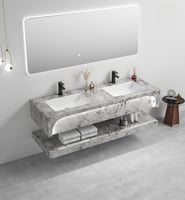 مغسلة رخام ليزر مودرن باضاءة مخفية - مقاسات متعددة