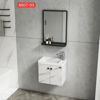 مغسلة خشبية بليوود لون ابيض مرخم مقاس 50سم - موديل...