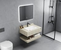 مغسلة رخام صناعي ليزر لامع بيج مع مرايا ليد - مقاس...