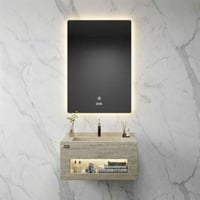 مغسلة بورسلان ليزر بيج صندوق امامي مع مرايا ليد -...