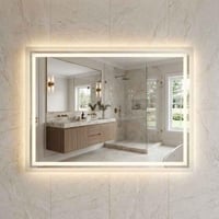 مرآة هالو مستطيلة بإضاءة LED محيطية – تصميم فاخر ح...