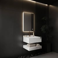 مغسلة رخام مودرن ابيض لامع حوض شلال - مقاسات متعدد...