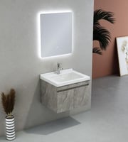 مغسلة خشب بلايوود مودرن مع مرايا ليد - مقاسات متعد...