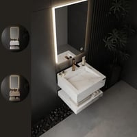 مغسلة رخام مودرن ابيض لامع حوض شلال - مقاسات متعدد...