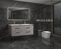 مغسله ديكور حوضين 120سم + مرايا ليد