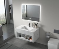 مغسلة موردن رخام صناعي ابيض مرخم مقاس 60 سم