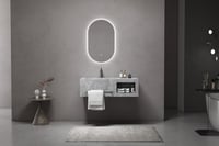 مغسلة رخام فاخرة 80 سم لون رمادي لامع