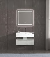 مغسلة رخام ابيض بدولاب بتصميم مودرن مقاسات متعددة