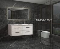 مغسله ديكور حوضين 120سم + مرايا ليد