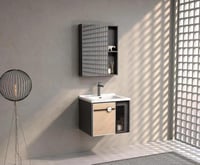 مغسلة ديكور المنيوم خشبي برمادي غامق - مقاسات متعد...