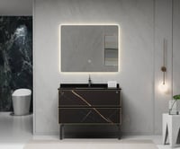 مغسلة ديكور انيقة بلون اسود مرخم - 100 سم