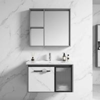 مغسلة ديكور المنيوم ابيض برمادي غامق - مقاسات متعد...