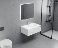 مغسله رخام حوض ليزر بدرج مع مرايا ليد مقاسات متعدد...