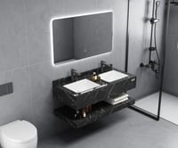 مغسلة مودرن رخام اسود لامع ليزر- مقاسات متعددة