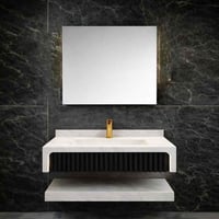 مغسله بورسلان مودرن ابيض بديكور اسود - مقاسات متعد...