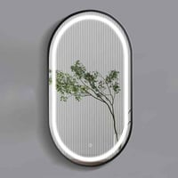 مرايا اطار اسود مطفي مودرن ليد تعمل بلونين مقاس 12...