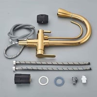 خلاط مجلى مطبخ ذهبي مع فلتر تحلية