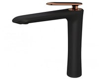 خلاط مغسلة طويل اسود بيد روز قولد من برونزو