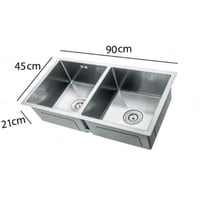 مجلى مطبخ حوضين بتقنية النانو 90*45