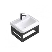 مغسلة اسود انيقة صغيرة مقاس 43 مع مرايا ورف