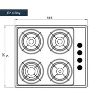 سطح غاز 4 عيون مقاس 60*60 اشعال ذاتي ، كومتيل