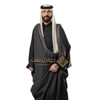 Golden Bisht- بشت شتوي حرير بترولي