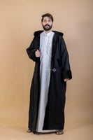 Golden Bisht- فروة جولد اسود ساده