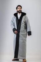 فروة جولد سادة مقلم فضي