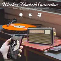 راديو DENX DX2437 بتقنية بلوتوث، مصباح يدوي وبطاري...