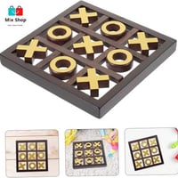 لعبة xo بأبعاد خشبية مع 11 قطة لعب ثلاثية الأبعاد