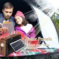 راديو DENX DX2436 بالطاقة الشمسية مع بلوتوث ومصباح...